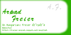 arpad freier business card